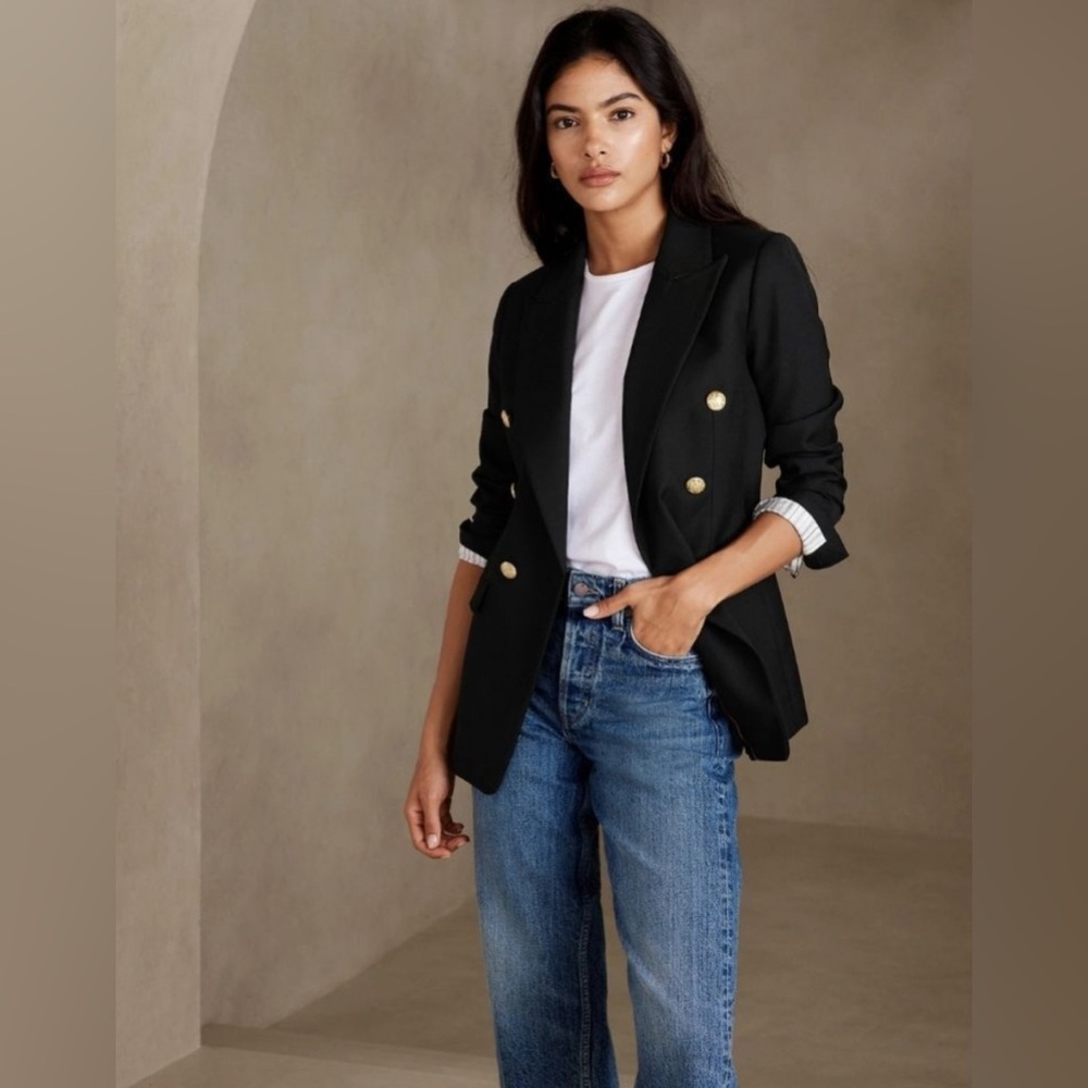 Banana Republic Black Blazer with Gold Buttons